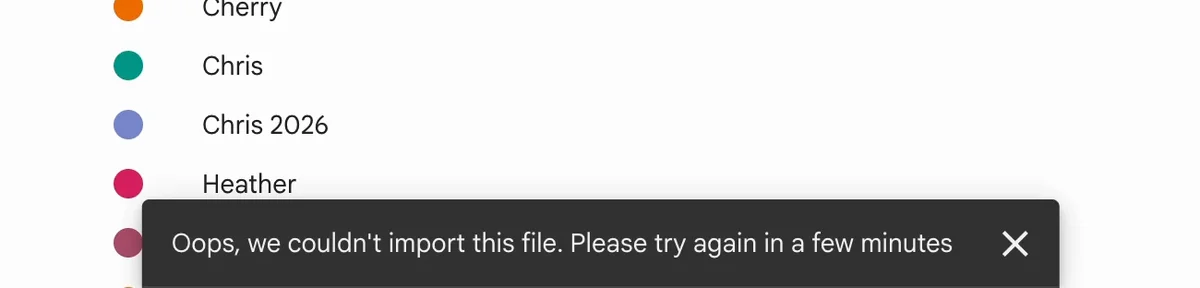 Oops, we couldn't import this file. Please try again in a few minutes