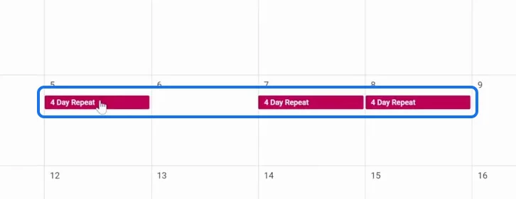 The series on Monday, Wednesday and Thursday, with Tuesday gone